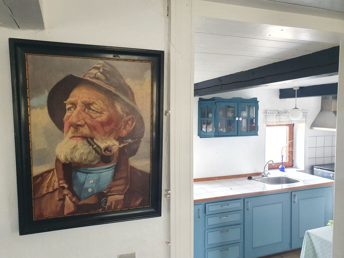 Feriehuset set fra haven med stor naturgrund